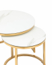 Набор журнальных столиков Селена 60 и 45 см стекло белый мрамор сталь золото