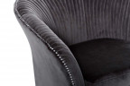 Кресло серое велюровое со стёганными полосками