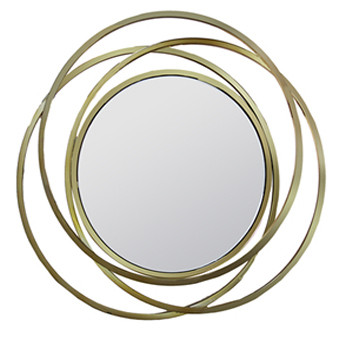 Зеркало декоративное с золотыми кольцами