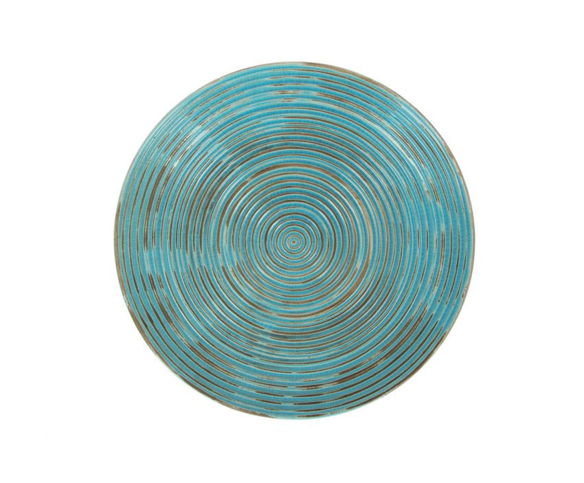 Декоративная тарелка керамическая голубая