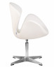 Кресло дизайнерское DOBRIN SWAN (белый кожзам P23, алюминиевое основание)