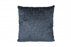 Подушка тёмно-синяя с вышивкой Геометрия