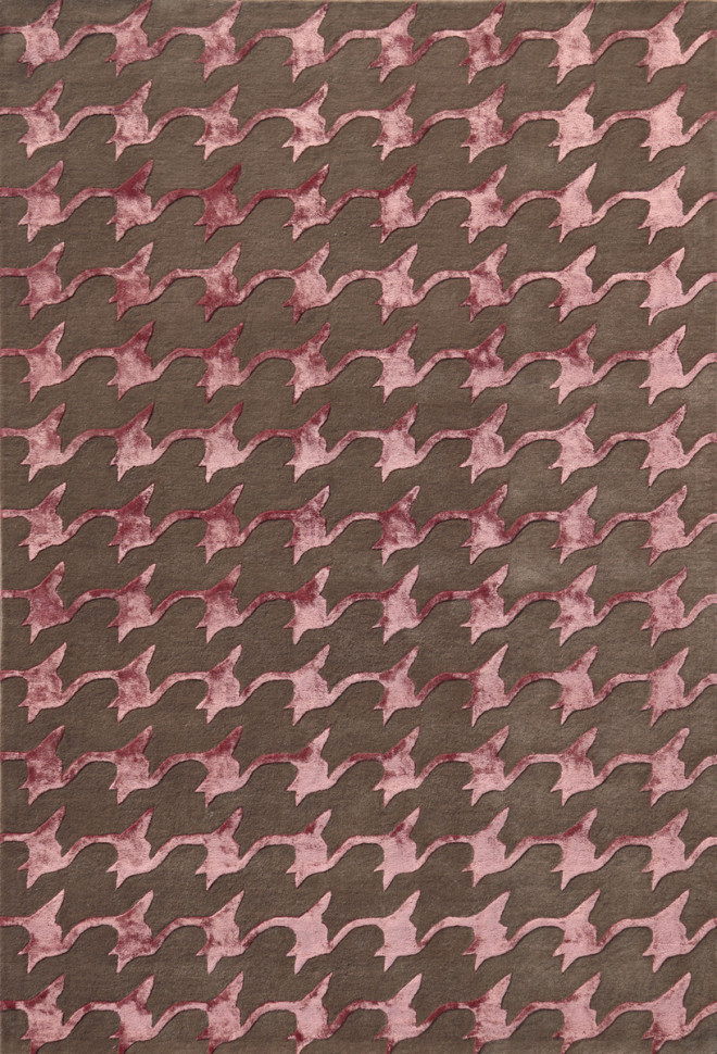 Ковер кремово-розовый Volumetric Waves ivory/pink