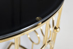 Консоль с чёрным стеклом на золотой столешнице