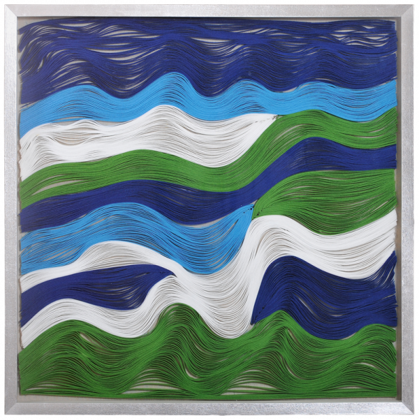 Панно в серебристой раме "Морские волны"