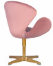 Кресло дизайнерское DOBRIN SWAN (розовый велюр BLUVEL52, золотое основание)