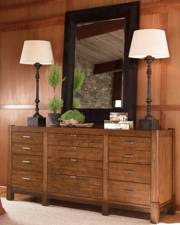 Зеркало в раме из коровьей шкуры Коухайд