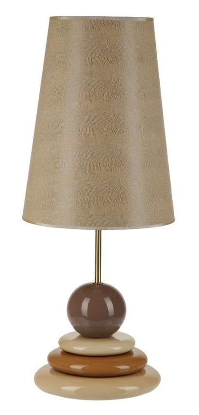 Лампа настольная светло-коричневая с керамическими дисками