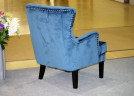 Кресло синий велюр с подушкой