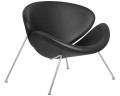 Кресло дизайнерское DOBRIN EMILY (черный винил YP16, хромированная сталь)