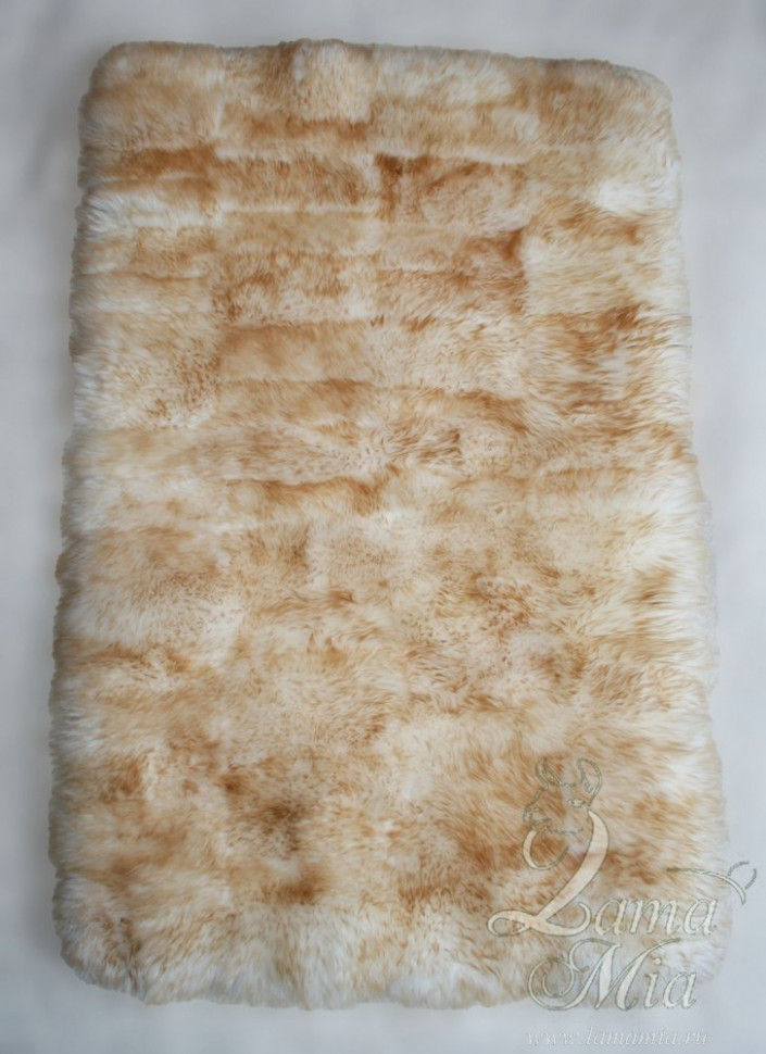 Прикроватный коврик из овчины палевый прямоугольный 1,2 х 0,7 м