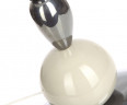 Лампа настольная серебристая с кремовым шаром, португальская керамика