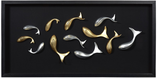 Панно чёрное "Дельфины"