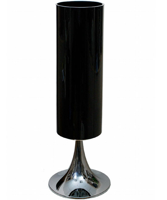 Декоративная напольная ваза из чёрного стекла