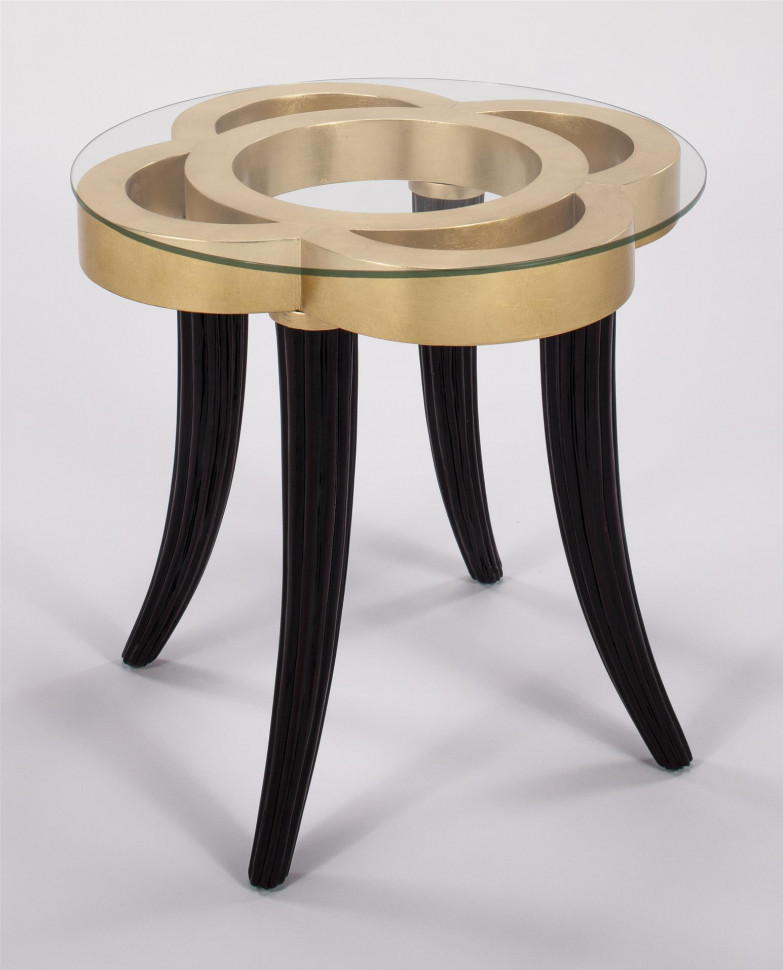 Кофейный столик золотистый круглый высокий