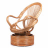Кресло-качалка из ротанга цвета золотой мед с подушкой