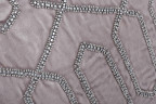 Подушка серебристая с вышивкой бисером Геометрия