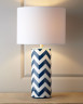Настольная лампа Ванесса в сине-белую полоску
