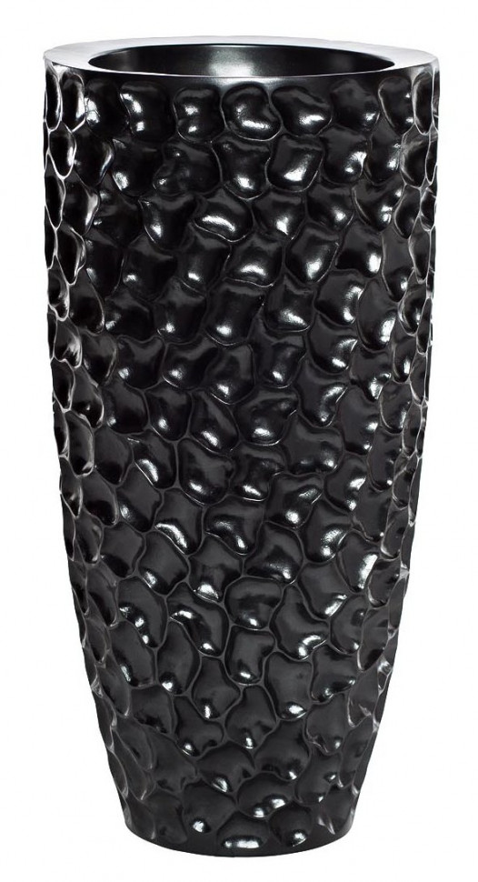 Кашпо жемчужно-чёрное напольное, 69 см