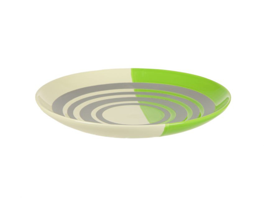 Декоративная тарелка с рисунком зелёная