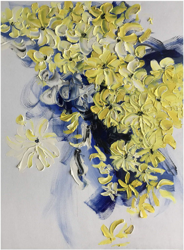 КАРТИНА МАСЛОМ Лилии на ветру 90*120 см.