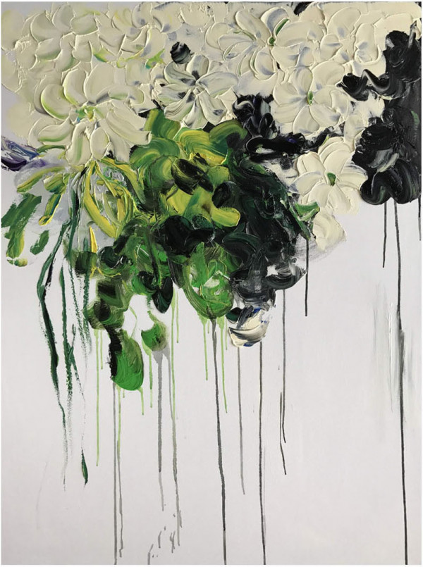 КАРТИНА МАСЛОМ Белые розы 90*120 см.