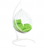 Подвесное кресло ЭВА белый обивка зеленое яблоко