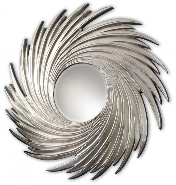 Декоративное зеркало в серой рельефной раме