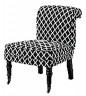 Кресло чёрно-белое с льняной обивкой
