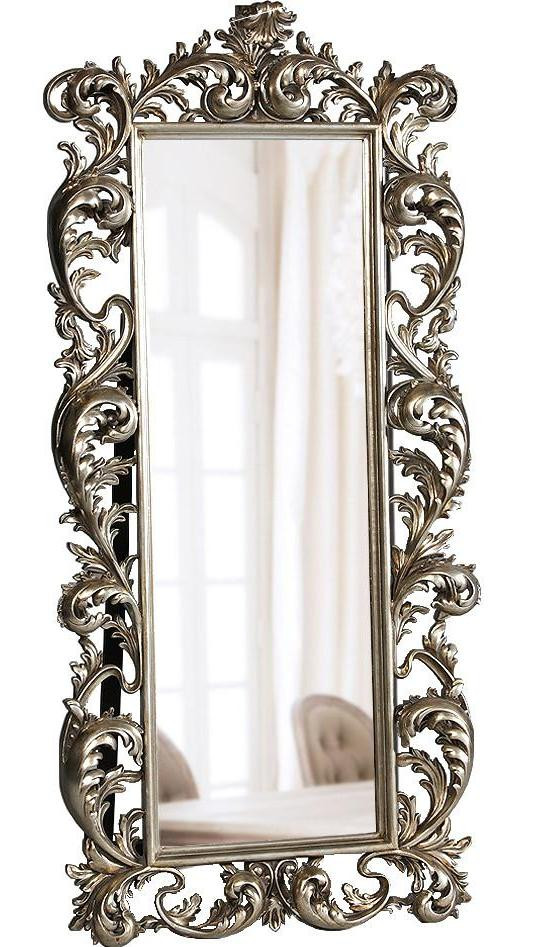 Зеркало напольное в серебряной раме