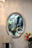 Зеркало овальное серебристое с декоративной петлёй
