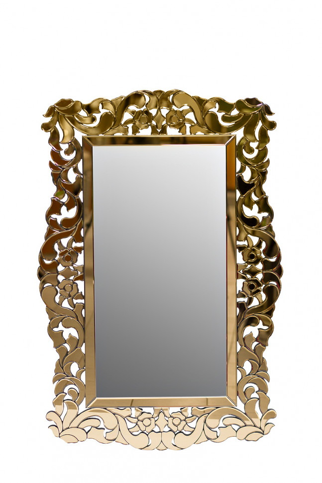 Зеркало прямоугольное с золотым тонированным орнаментом