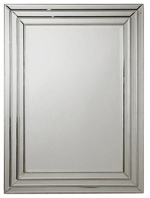 Зеркало серебристое в тройной ступенчатой раме