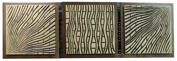 Панно настенное "Графика 4" тёмно-золотое