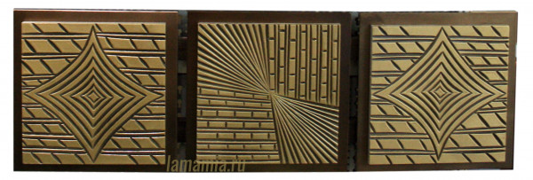 Панно настенное "Графика 5" тёмно-золотое