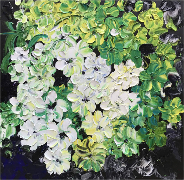 КАРТИНА МАСЛОМ Красивые цветы 100*100 см.