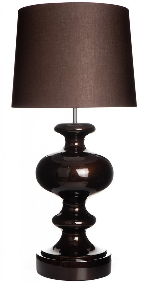 Лампа настольная тёмно-коричневая из керамики