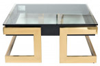 Столик кофейный квадратный с прозрачным стеклом