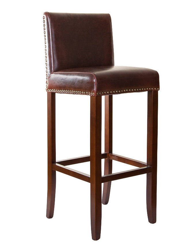 Барный стул с кожаным сиденьем PJH045-PJ530