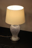 Лампа никелированная с абажуром из льна