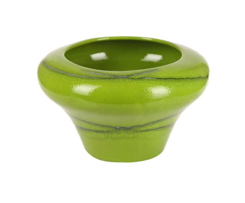 Зелёная декоративная ваза из керамики