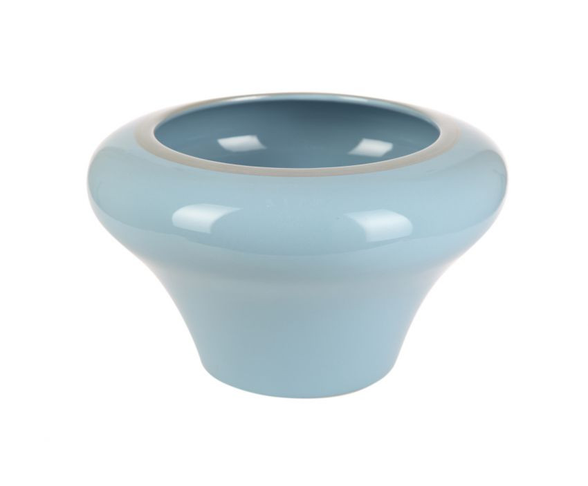 Голубая декоративная ваза из керамики
