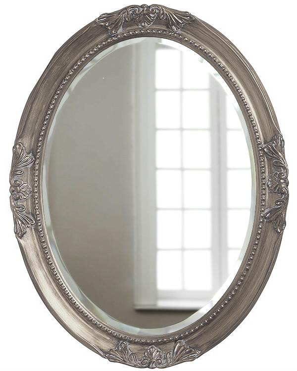 Зеркало овальное в классической серебристой раме