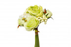 Букет розы-пионы бело-зеленый 30см (24)