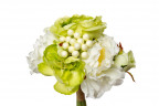 Букет розы-пионы бело-зеленый 30см (24)