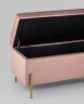 Банкетка Тюдор с ящиком, велюр розовый