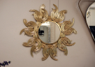 Зеркало декоративное Солнце с металлической рамой