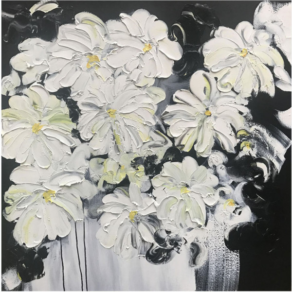 КАРТИНА МАСЛОМ Великолепные цветочки 100*100 см.