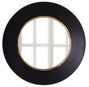Зеркало круглое с чёрной рамой