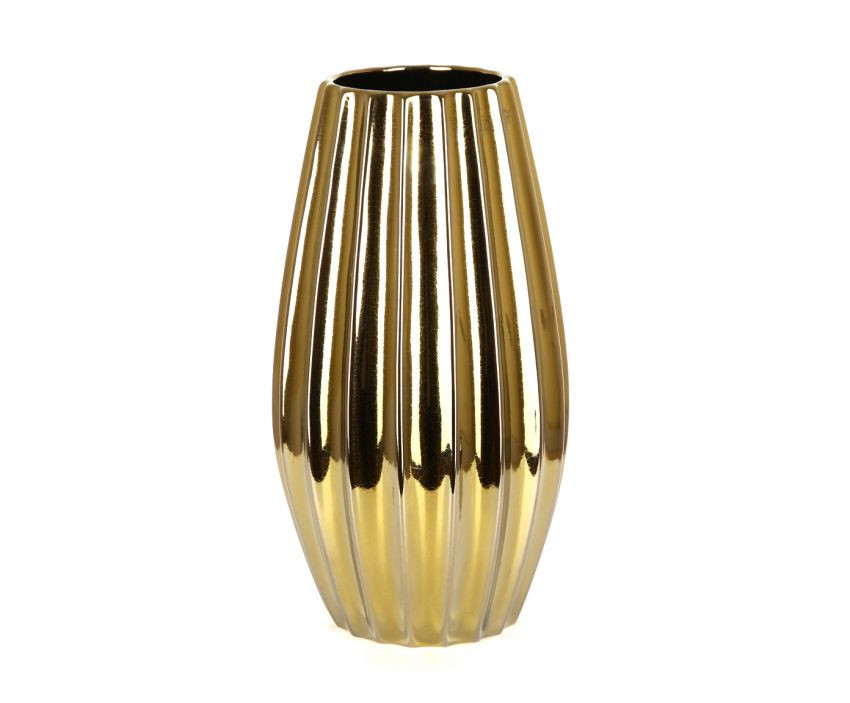Португальская керамическая ваза золотистого цвета